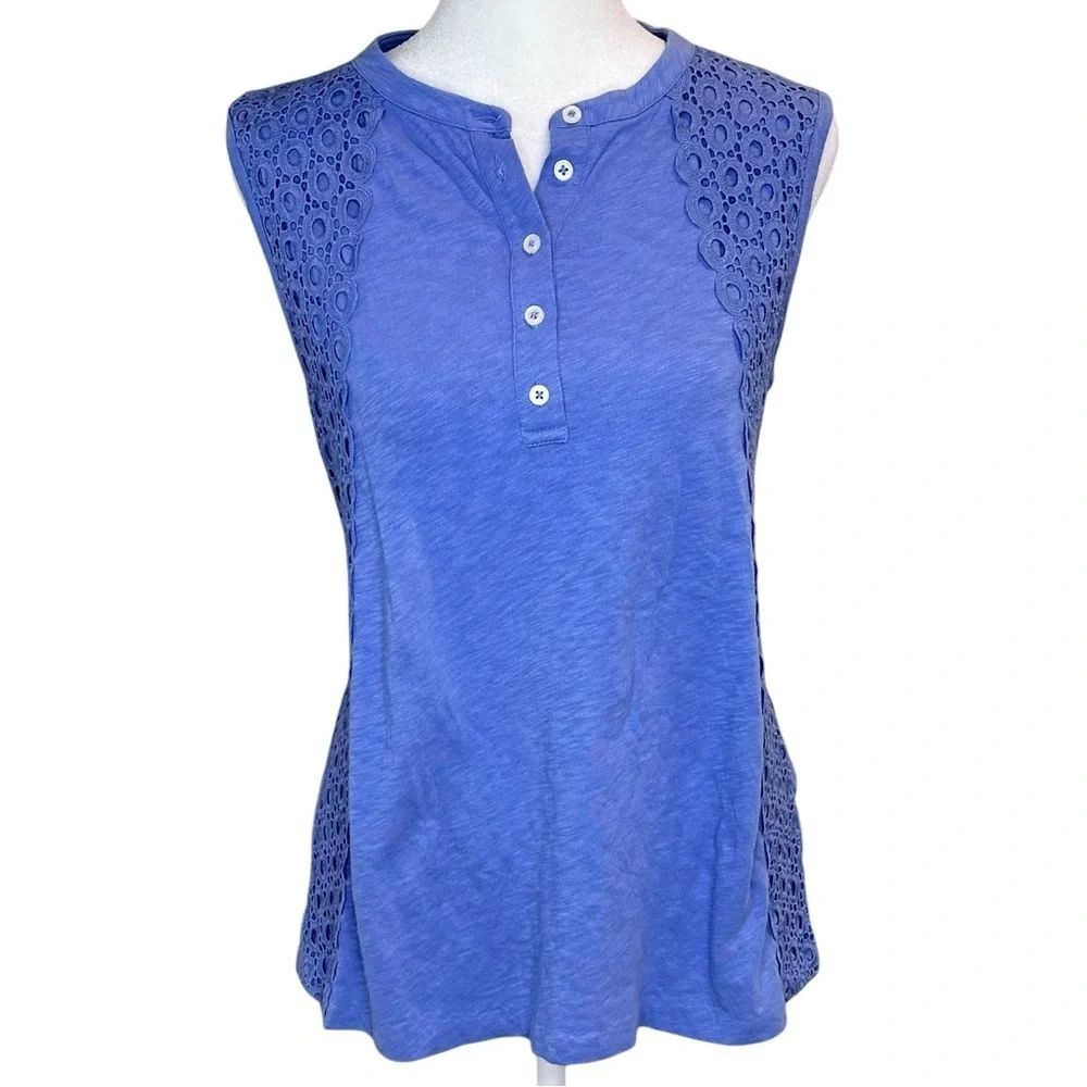 J Crew Factory Sleeveless Lace Detail Top Size S - Picture 1 of 10
